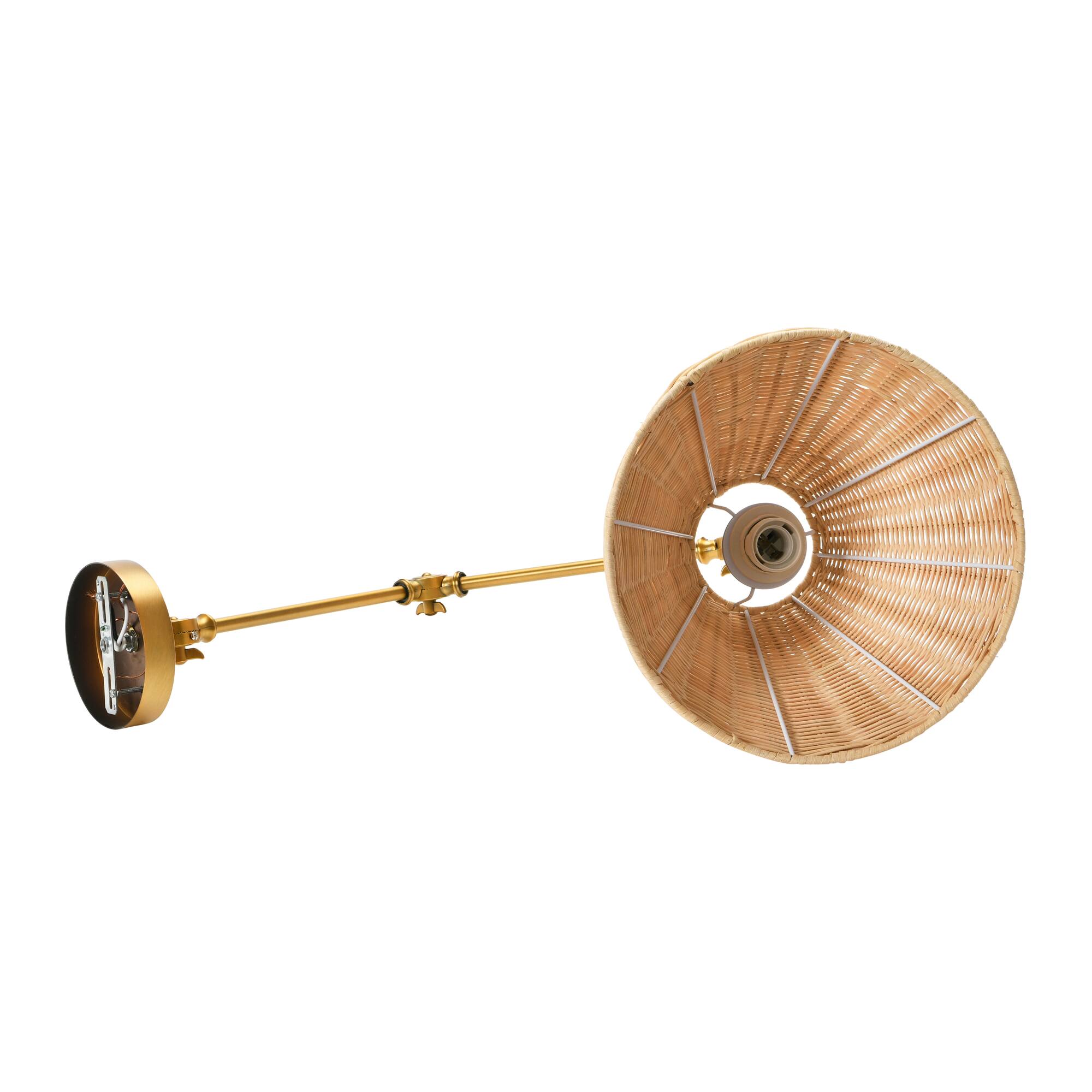Hello Honey® 29" Antique Metal Brass Finish Coastal Adjustable Wall Sconce